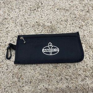 Amoco pouch vintage bag golfer storage black car tools 10" x 5"